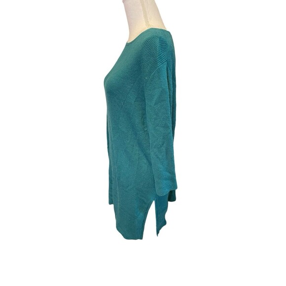 J Jill Womens Sweater Petite L Green Wool Blend Knit Tunic Lightweight a24 - Picture 2 of 9